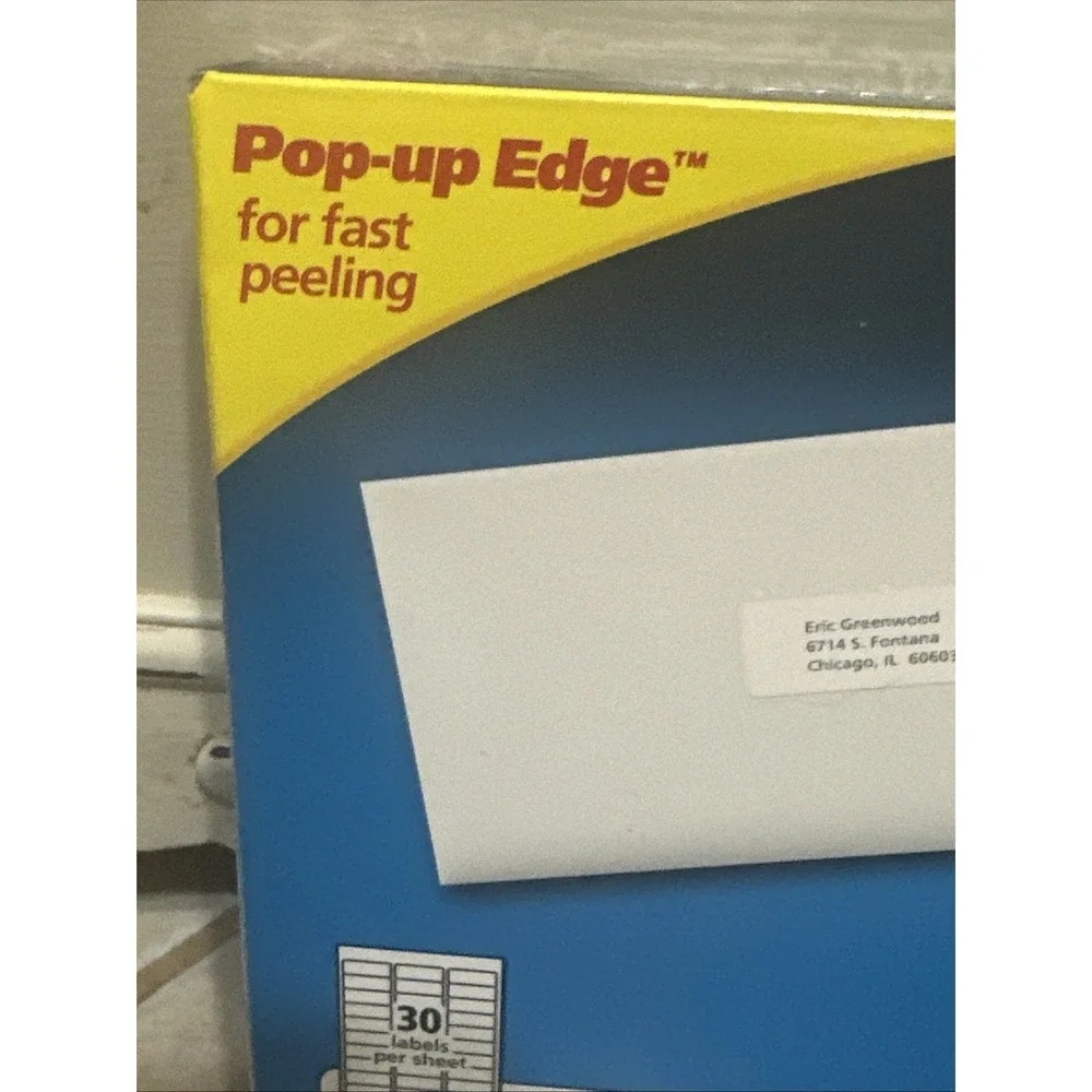 Avery Easy Peel Mailing Address Labels Laser 1‎ x 2 5/8 White 3000/Box 5160